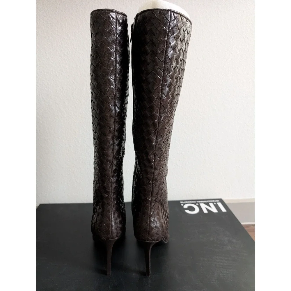 INC International Concepts Women Boots 8M Savonia Woven Knee High Stiletto Heel - Picture 3 of 11